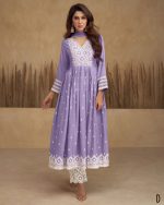 Vamika Present Aadhira Vol 5 Heavy Rayon White Thread Work Stitched Kurti Set