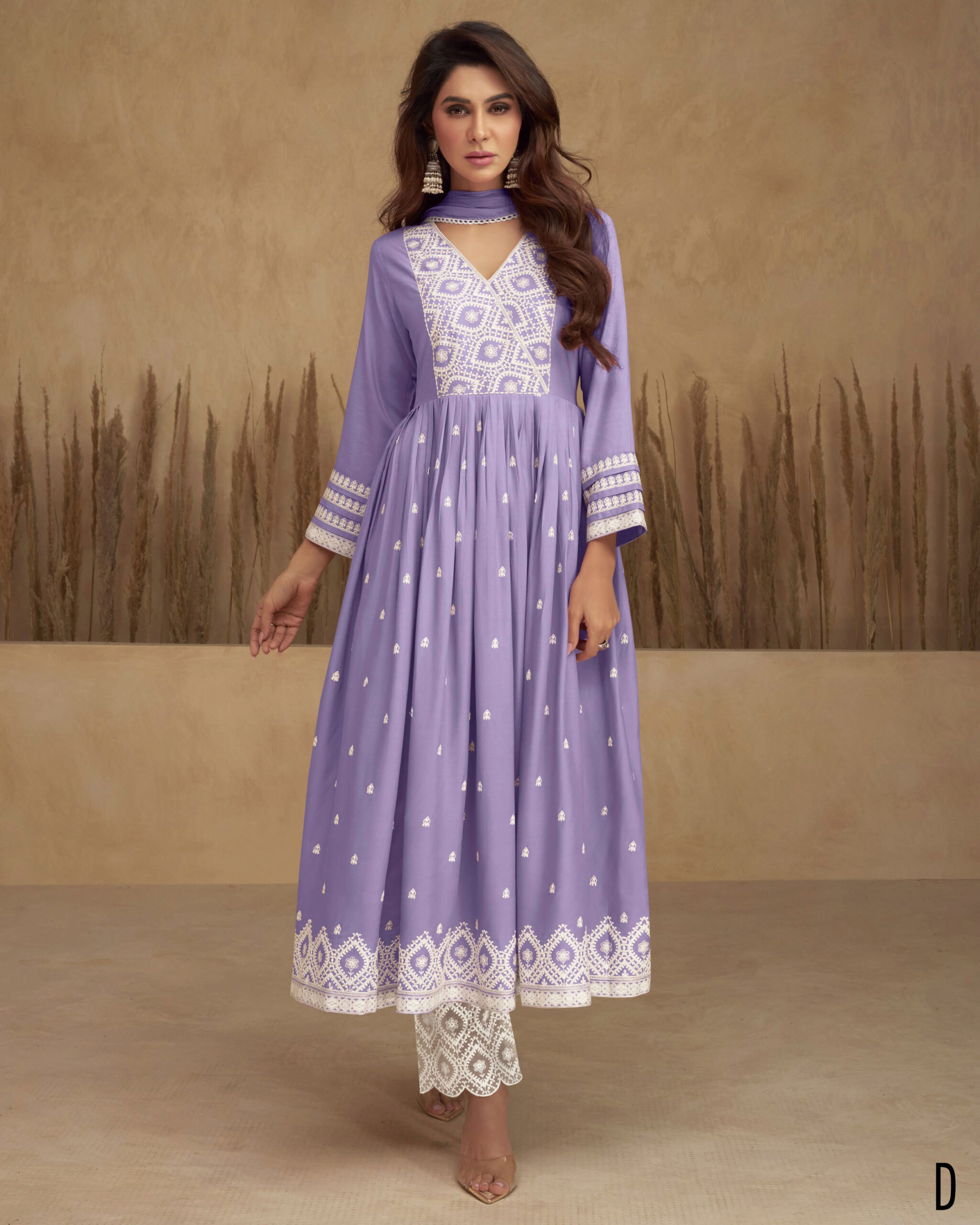 Vamika Present Aadhira Vol 5 Heavy Rayon White Thread Work Stitched Kurti Set