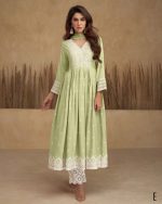 Vamika Present Aadhira Vol 5 Heavy Rayon White Thread Work Stitched Kurti Set