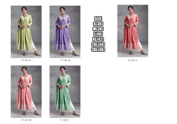 Ethnicrang Women's Stitched Pure Rayon Embroidery Narya Cut Kurti Pent With Dupatta