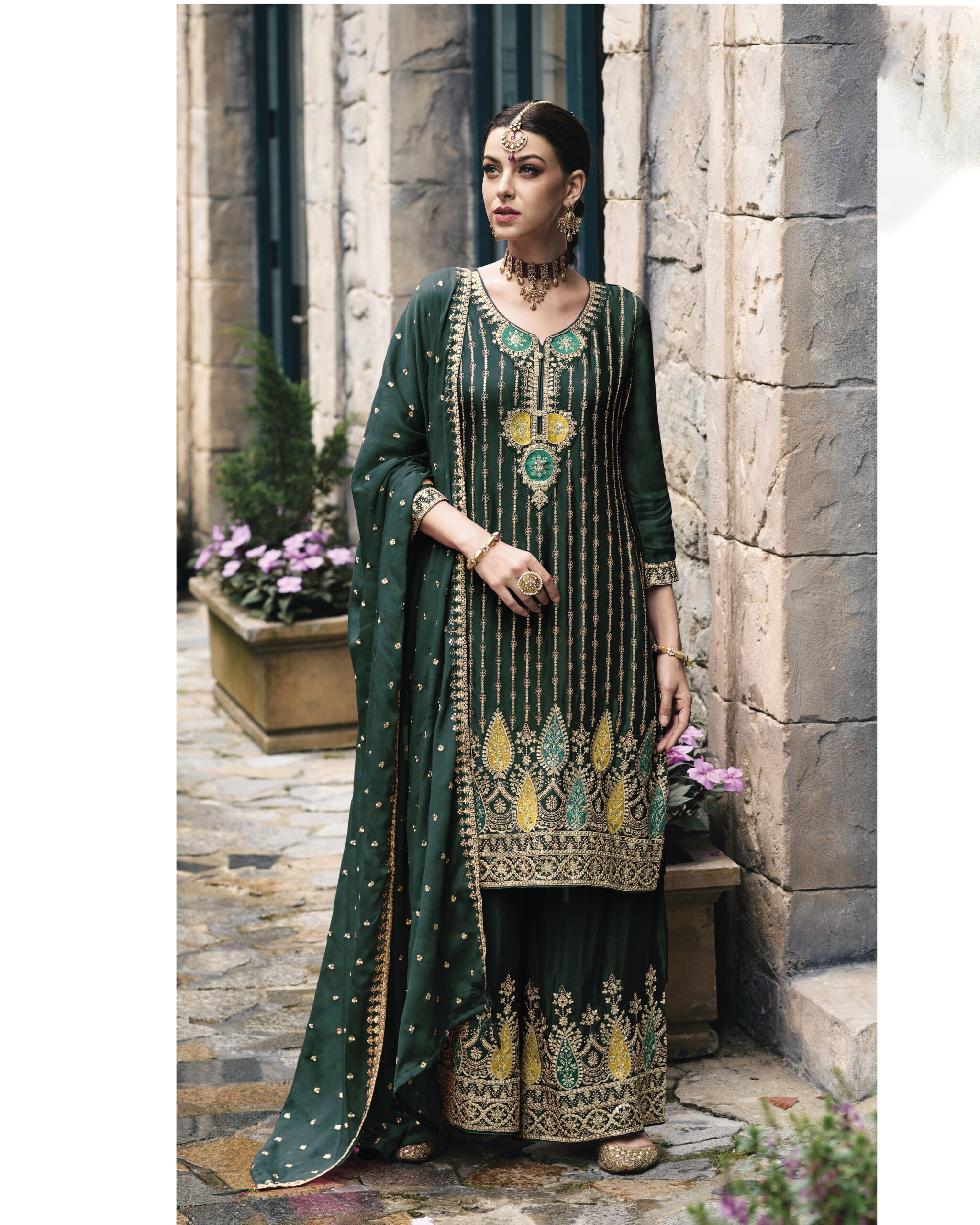 Trendy Branded Readymade Chinon Salwar Suit