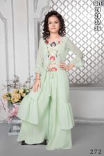 Kid's Wear Georgette Embroidery Stitched Gown