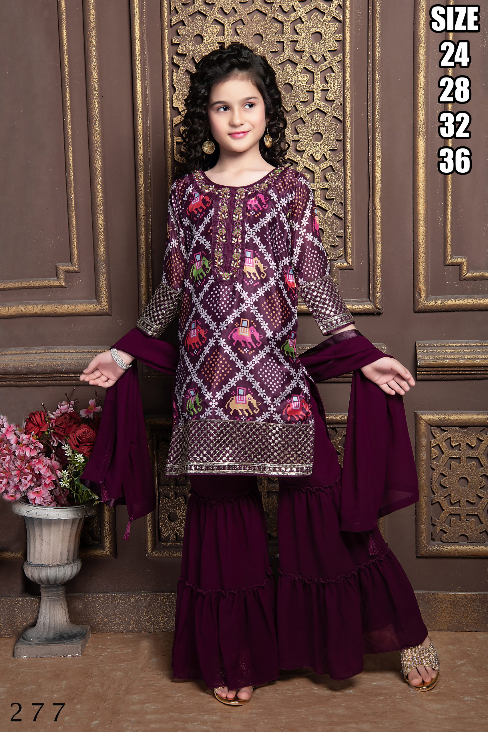 Kid's Wear Georgette Embroidery Stitched Lehenga Choli