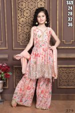 Kid's Wear Georgette Embroidery Stitched Lehenga Choli