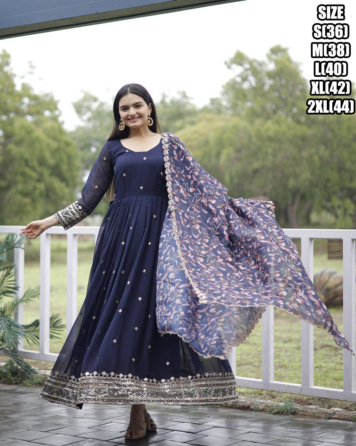 Elevate Your Glamour with Our Faux Georgette Designer Gown with Dupatta