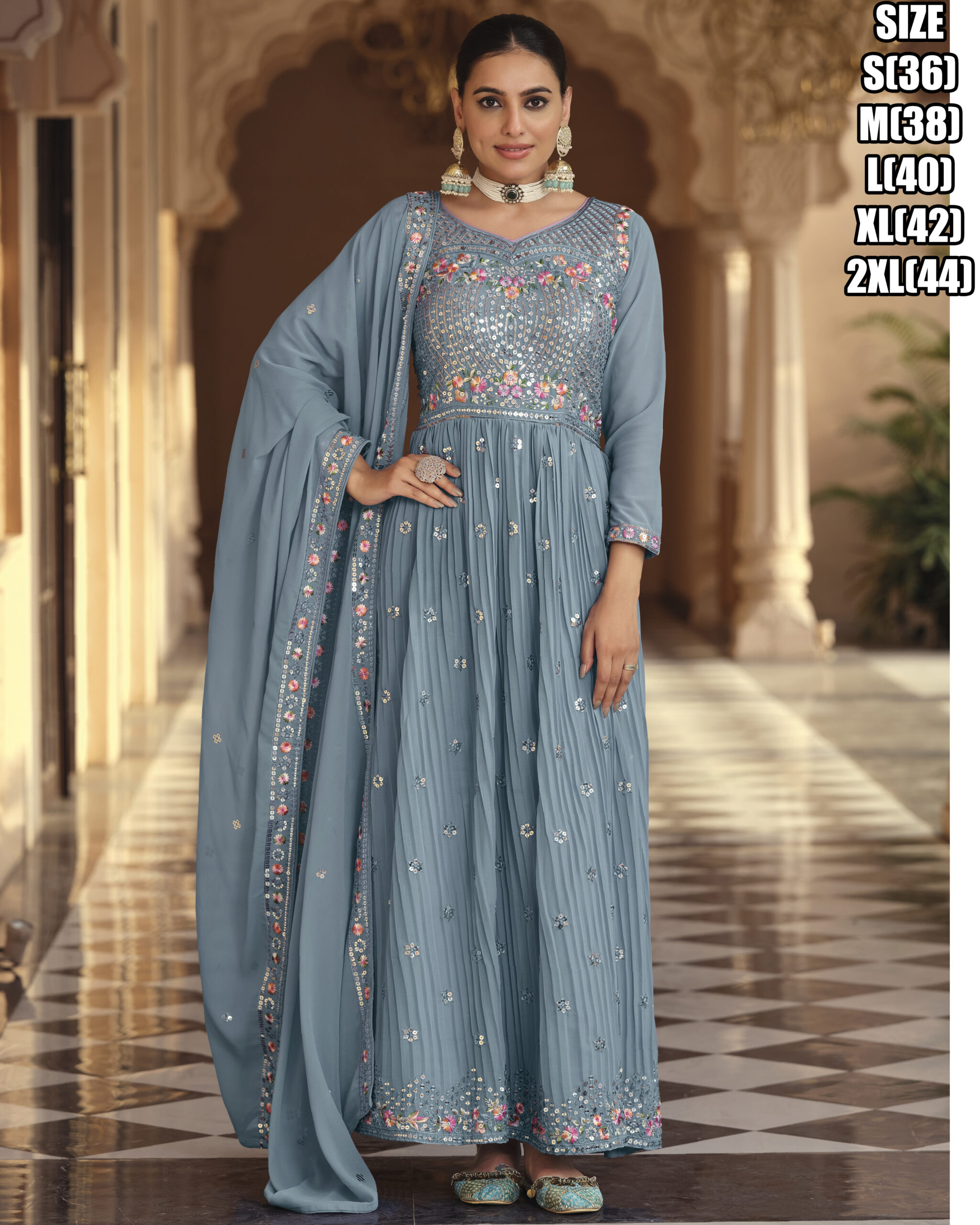 Presenting Partywear Georgette Long Gown Collection