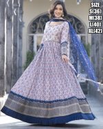 Embrace Opulence In Our Stitched Designer Long Gown With Dupatta