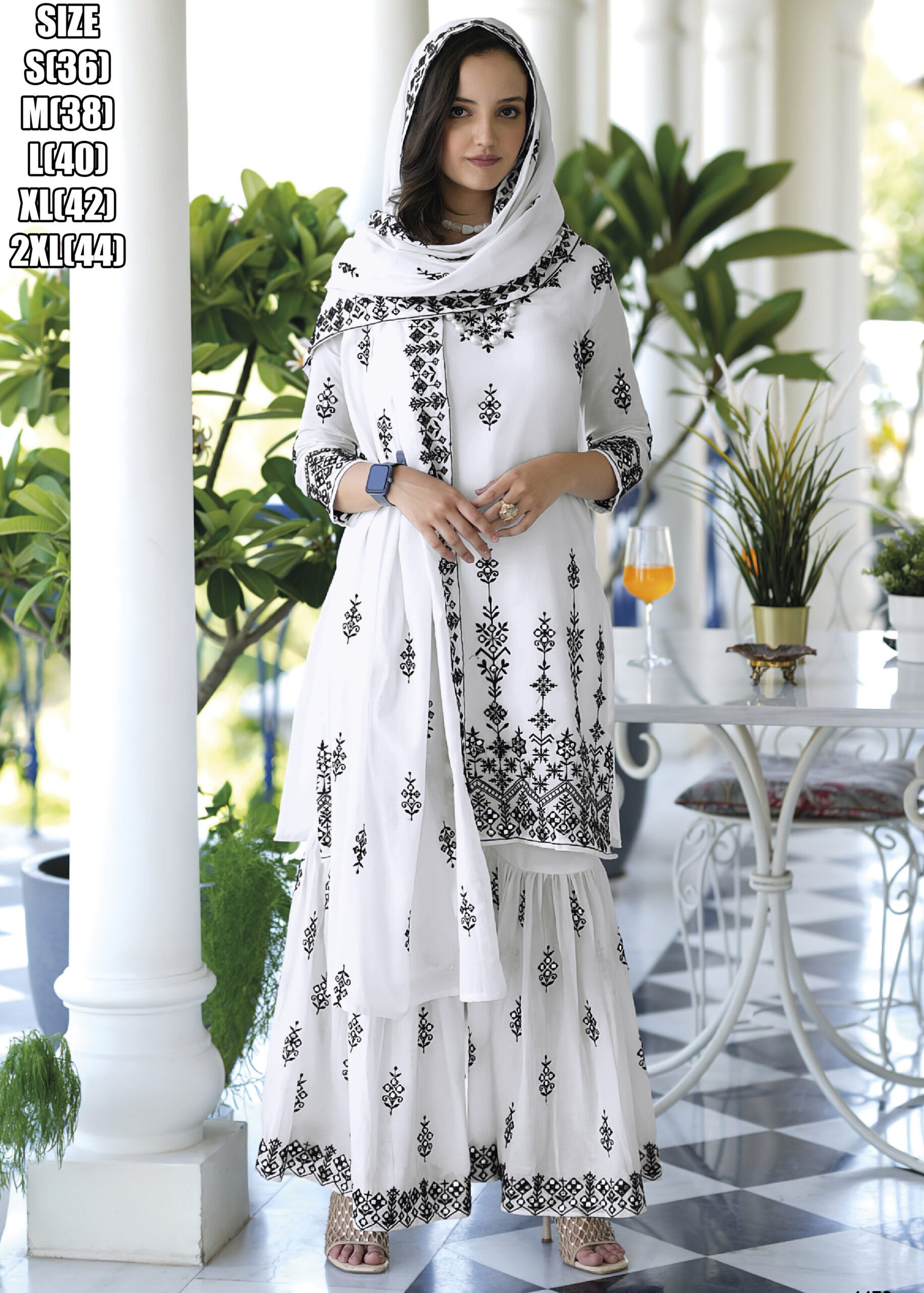 Classic Black & White With Our Stitched Salwar Suit Set Pure Malmal Fancy Embroidery Work And Stunning Dupatta