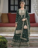 Exquisite Stitched Embroidered Silk Salwar Suit with Net Dupatta