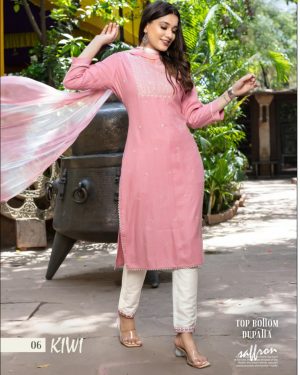 Elevate Your Style Fancy Dobby Jacquard Kurti, Pure Silk Bottom, And Nazneen Sibori Dupatta