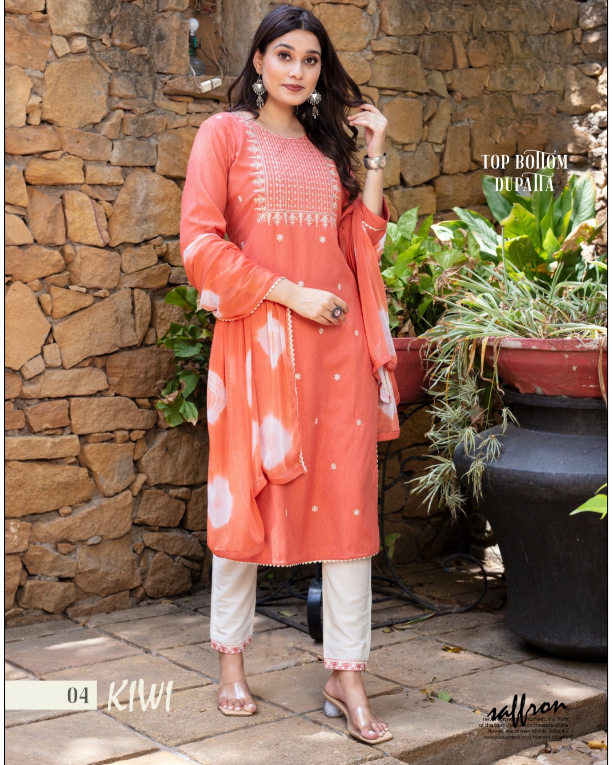 Elevate Your Style Fancy Dobby Jacquard Kurti, Pure Silk Bottom, And Nazneen Sibori Dupatta
