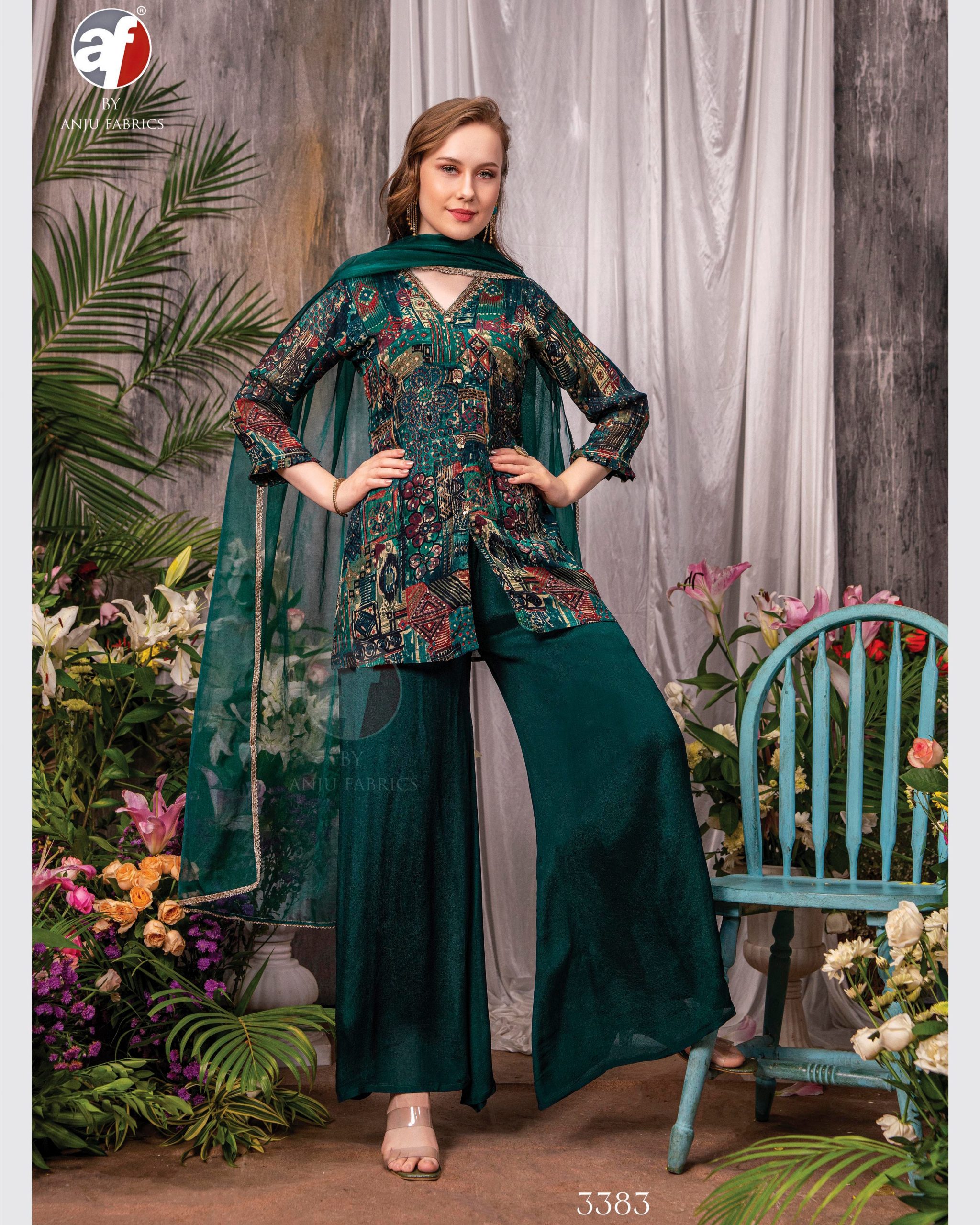Anju Fabrics Present New Catalog Ehsaas Readymade Kurti Plazzo With Dupatta