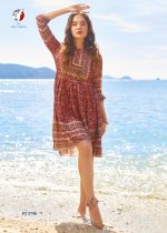 Fashion Talk Vol 2 By Anju Fabrics Ready To Wear Short Kurti With Fancy Dori