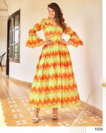 Designer Digital flower Print Muslin Kurti Aliya Cut Anarkali Kurti Collection