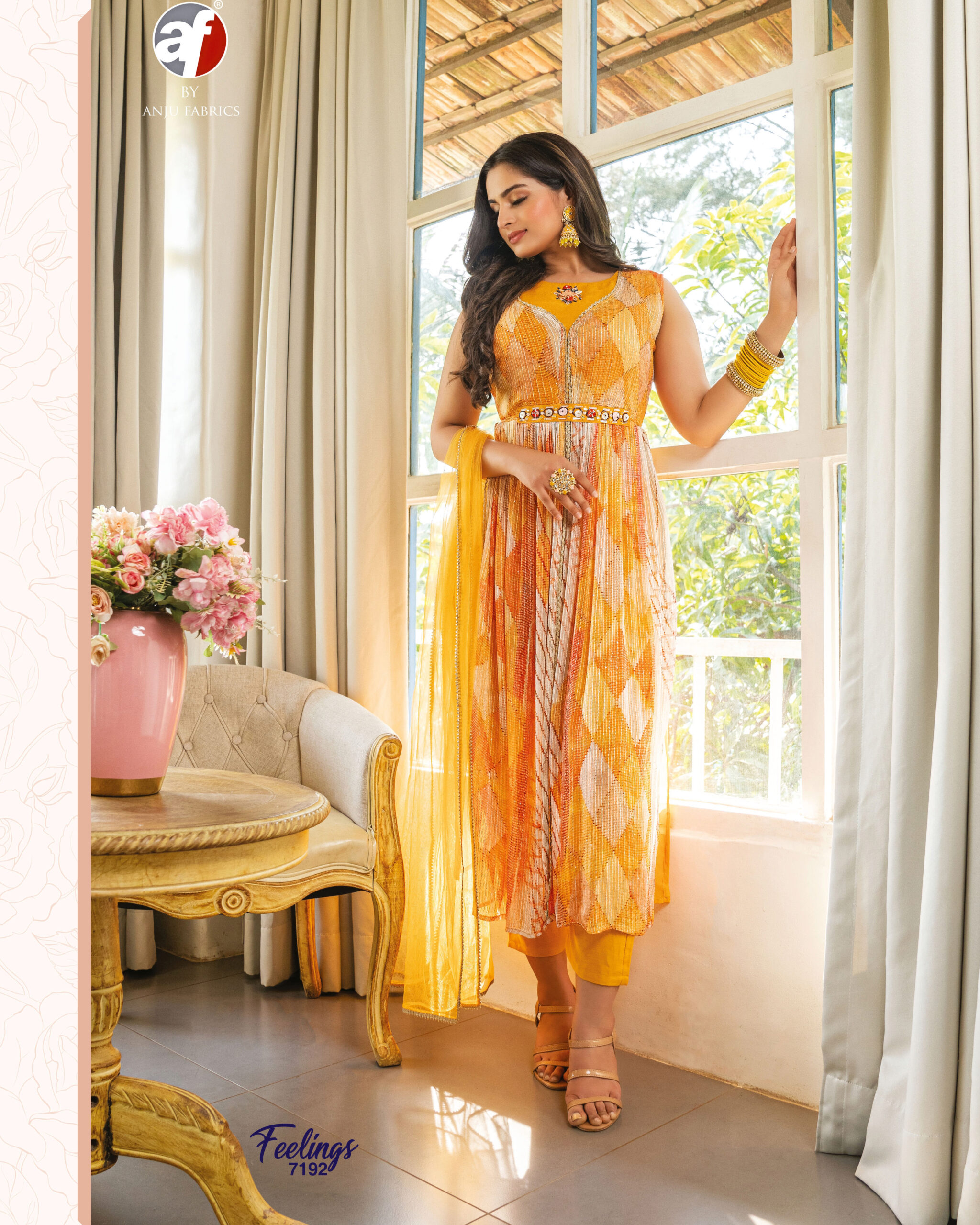 ANJU FABRICS PRESENTING NEW CATALOG FEELINGS NYRA KURTI PANT WITH DUPATTA