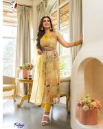 ANJU FABRICS PRESENTING NEW CATALOG FEELINGS NYRA KURTI PANT WITH DUPATTA