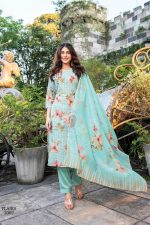 Chic Pure Cotton Schiffli Top, Jaam Satin Bottom, And Cotton Dupatta With Embroidery And Hand-light Work Get The Perfect Blend Of Style And Comfort