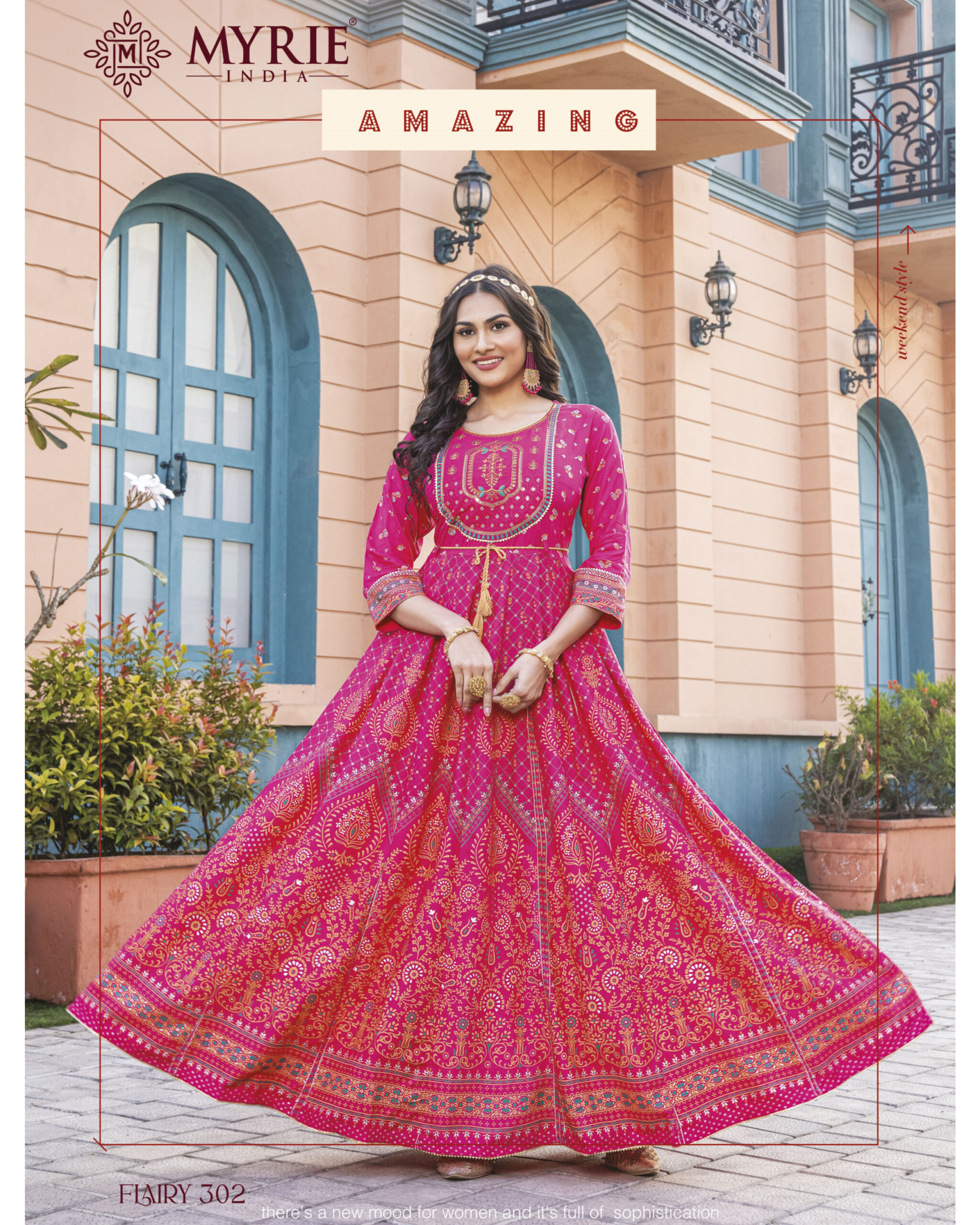 Myrie Present Flairy Vol 3 Rayon Printed Gown