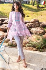 Elegant Co-ord Set with Intricate Embroidery and Tassel Accessories - Perfectly Crafted in Mul Cotton and Cambric Cotton