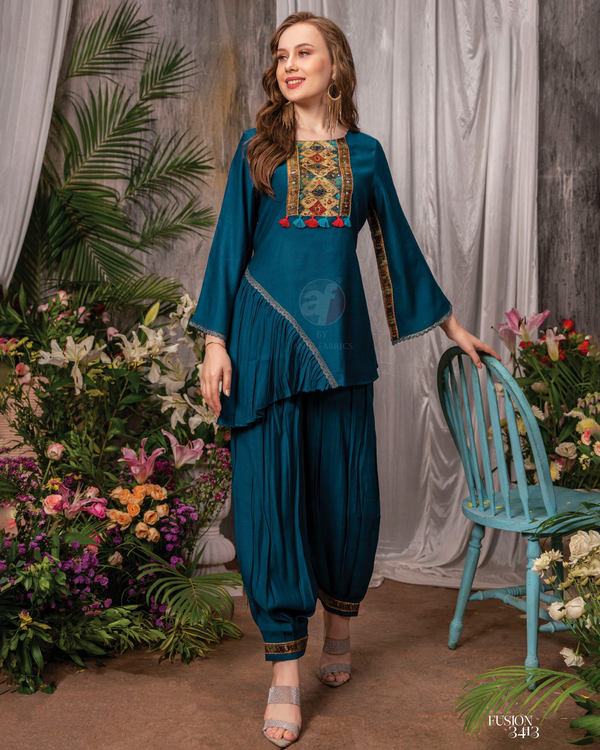 Anju Fabrics Present New Catalog Fusion Vol 3 Readymade Kurti With Afghani Pent