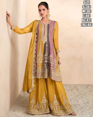 Gulkariya Present Preet Ready To Wear Embroidery Sharara Shalwar Suit