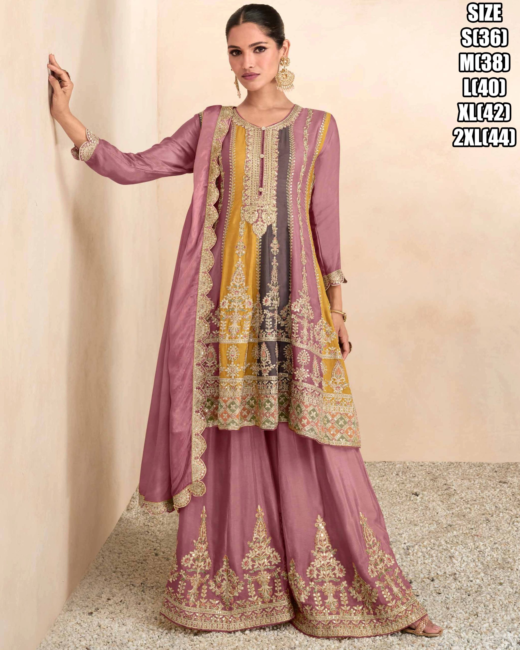 Gulkariya Present Preet Ready To Wear Embroidery Sharara Shalwar Suit