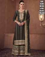 Ethnicrang Women's Real Chinon Stitched Embroidery Salwaar Kameez