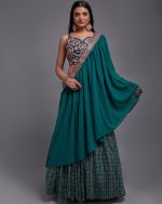 New Trending Party Wear Lehenga Semi Stitched 100% Viscose Lehenga Set With Thread Sequins Embroidery Work, Perfect For Your Special Occasion Outfits