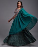 New Trending Party Wear Lehenga Semi Stitched 100% Viscose Lehenga Set With Thread Sequins Embroidery Work, Perfect For Your Special Occasion Outfits