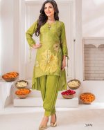 Ethnicrang Women's Natural Crepe Digital Printed Party Wear 2Pcs & 3pcs Fancy Kurti Pent With Dupatta