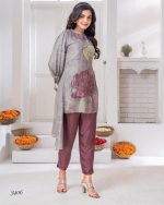 Ethnicrang Women's Natural Crepe Digital Printed Party Wear 2Pcs & 3pcs Fancy Kurti Pent With Dupatta
