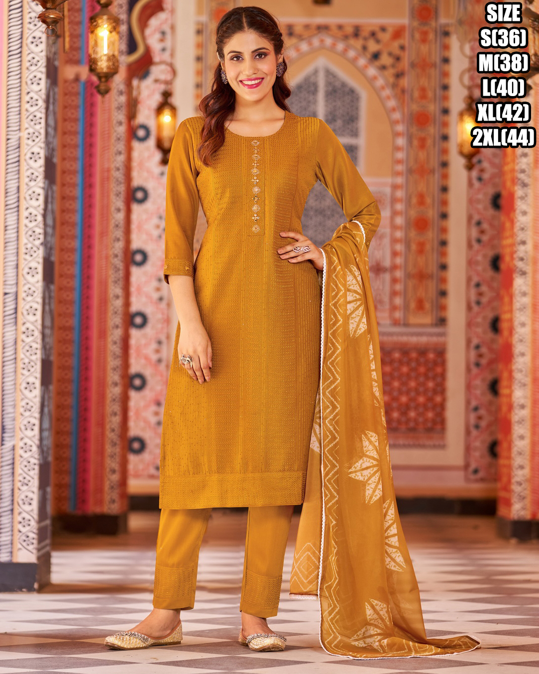 Radiate Elegance Luxurious Pure Silk Kurti Set With Intricate Work Soft Organza Dupatta And Butter Crape Inner