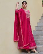 Rangoon Jilmil Rayon Print 3 Pcs Anarkali Kurti Set