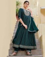 Rangoon Jilmil Rayon Print 3 Pcs Anarkali Kurti Set