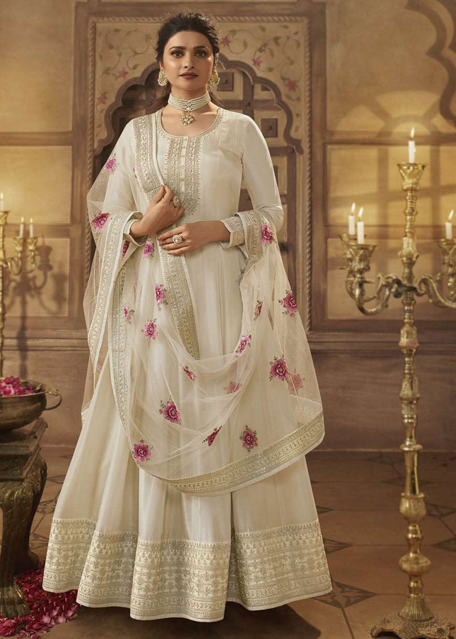 Vinay Fashion Kaseesh Noor Mahal Embroidered Silk Designer Gown.