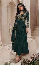 Women's Semi Stitched Chinon Embroidery Designer Salwar Suit