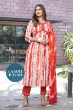 Aliya Cut Collection: Rayon Dyed Kurti With Pent And Nazneen Dupatta