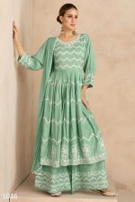 Heavy Rayon Lakhnavi Work Kurti With Dupatta N Nazmin Dupatta