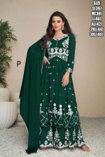 Shop the latest Lakhnavi Embroidered Kurti with Plazzo and Dupatta