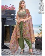 Ready To Wear Satin Silk Top & Dhoti With Organza Shrug