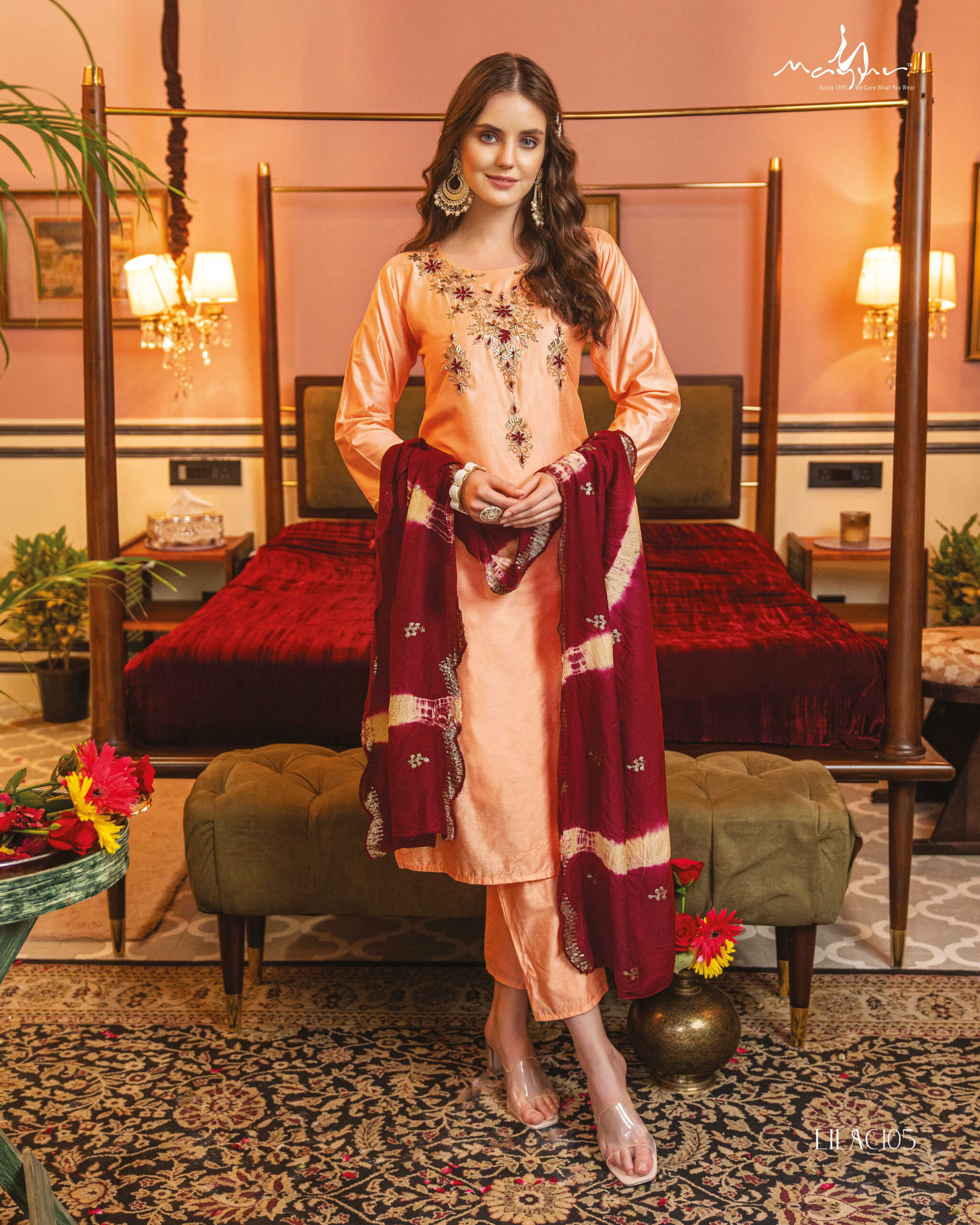 Lilac By Mayur Creation 101-106 Series Modal Silk Kurtis Bottom Dupatta Set