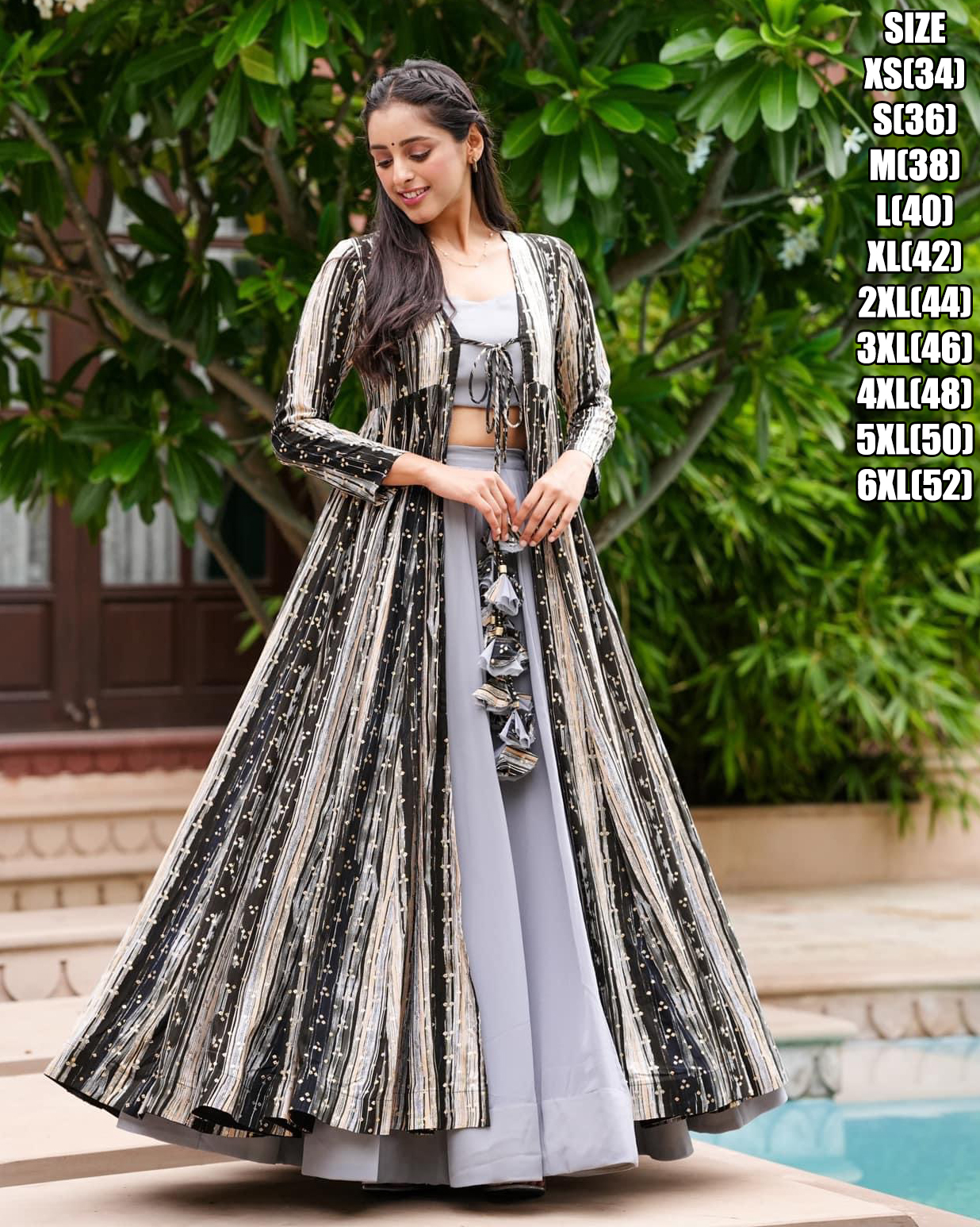 Ready to Wear Three Piece Koti Style Indowestern Suits For Women And Girls