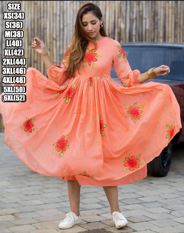 New Printed Stylish Flared Midi Dress Collections