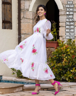 New Printed Stylish Flared Midi Dress Collections