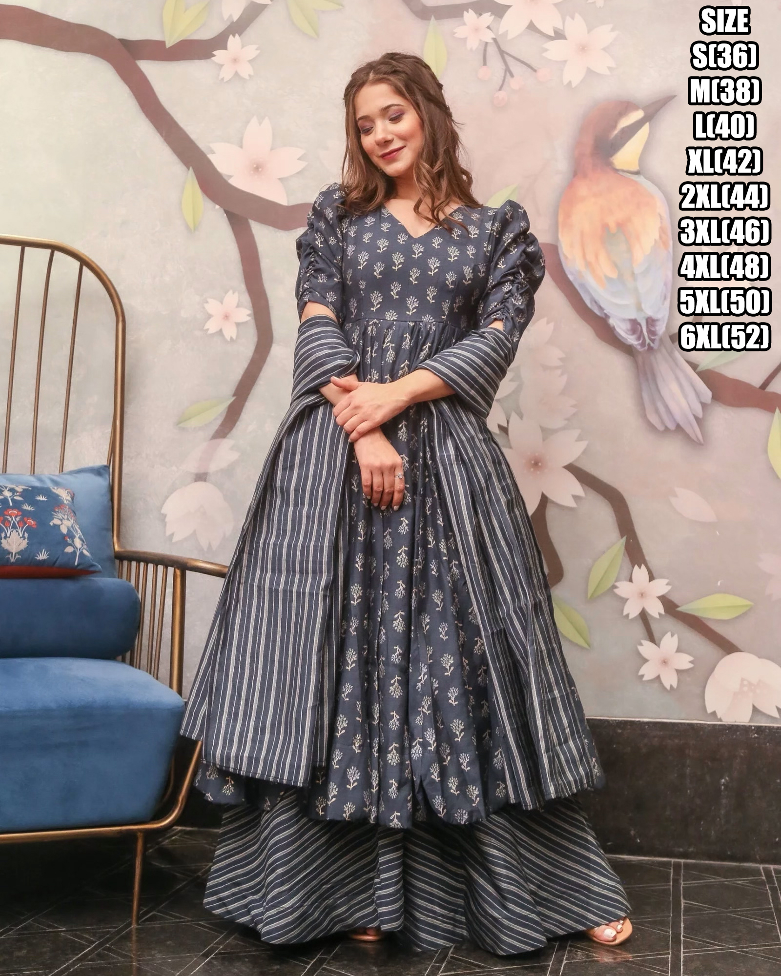 Women's Ready To Wear Heavy Georgette Digital Print Anarkali Kurti Set