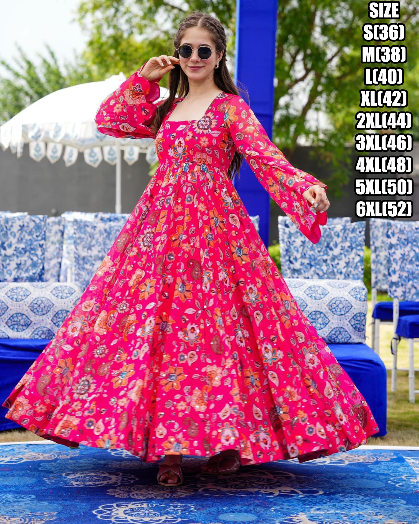 Women's Ready To Wear Heavy Georgette Digital Printed Gown With Dupatta