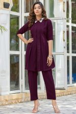 Ethnicrang Women's Gentalman Handwork Readymade Cord Set