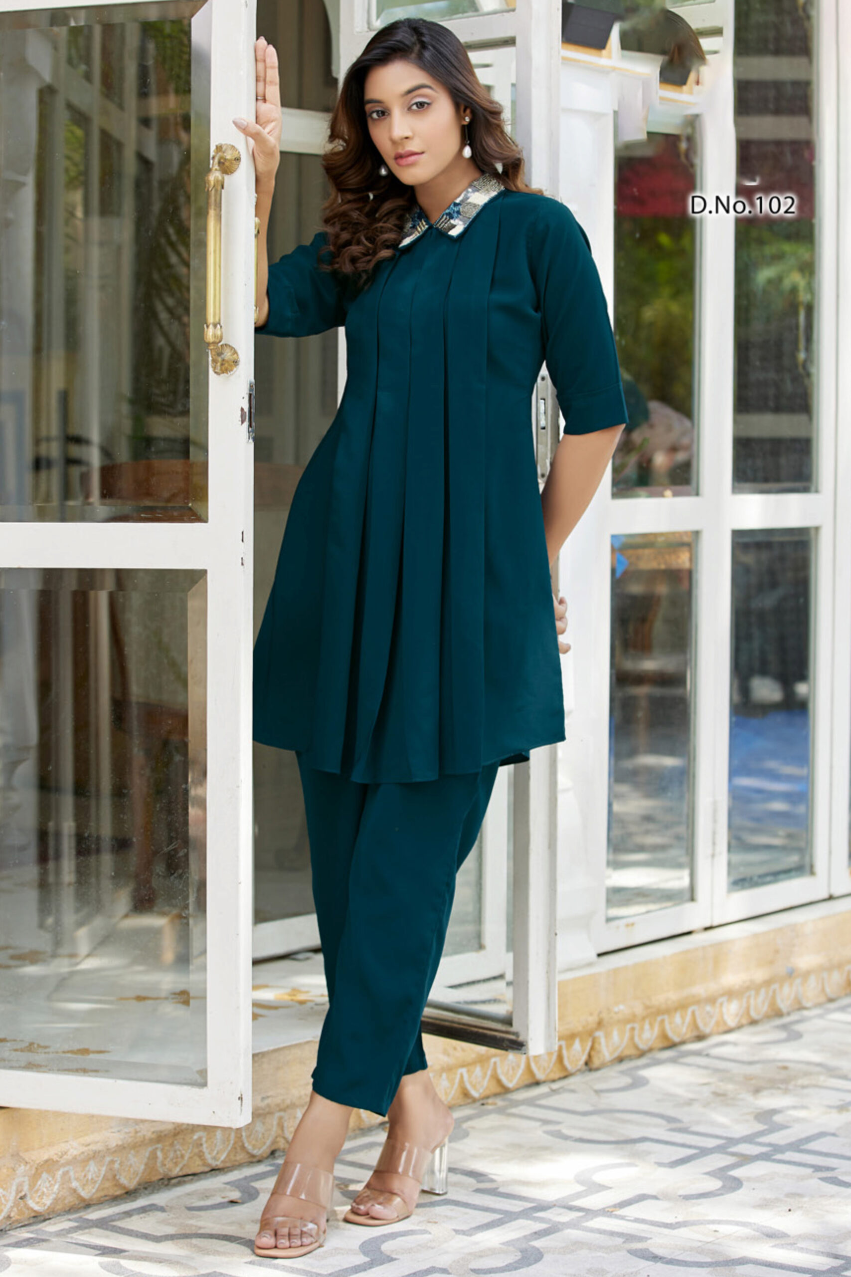 Ethnicrang Women's Gentalman Handwork Readymade Cord Set