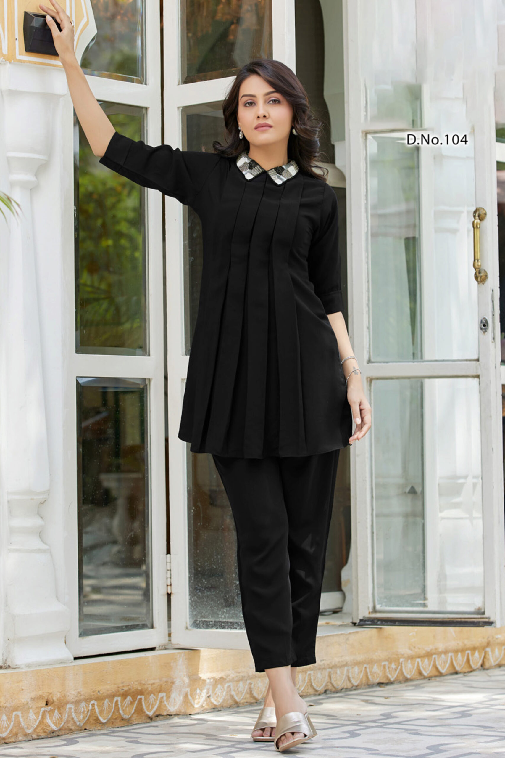 Ethnicrang Women's Gentalman Handwork Readymade Cord Set