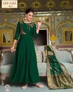 Lily & Lali Mohini Vogue Bemberg Silk Gown WIth Jacquard Dupatta